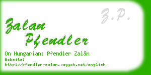 zalan pfendler business card